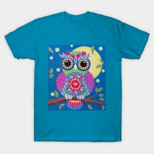 Colourful Happy Owl T-Shirt